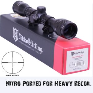 Nikko Sterling Mount Master 4x32 AO Half Mildot Nitro Ported for Heavy Recoil Air Rifles
